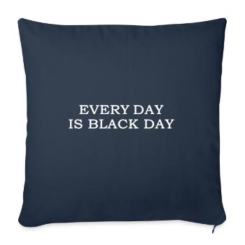 noir tous les jours est noir juneteenth black-power - Housse de coussin décorative 45 x 45 cm - bleu marine - Devant