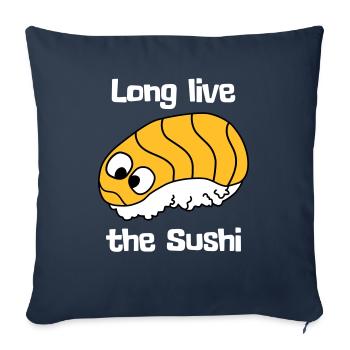 Vive les sushis - Housse de coussin décorative 45 x 45 cm - bleu marine - Devant