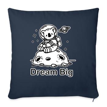 L’astronaute Coala assis sur une météorite - Dream Big - Housse de coussin décorative 45 x 45 cm - bleu marine - Devant