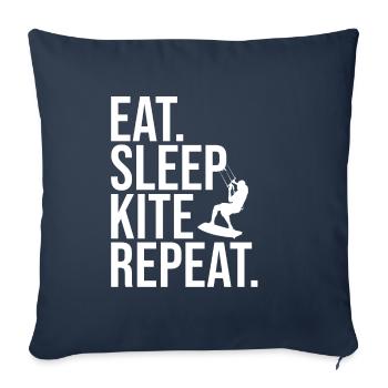 Kiteboarding Kite Kite Eat Sleep Kite KiteSurfing - Sofa pillowcase 17,3'' x 17,3'' (45 x 45 cm) - navy - Front
