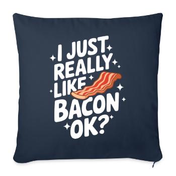 Bacon Petit-déjeuner Bacon - Housse de coussin décorative 45 x 45 cm - bleu marine - Devant