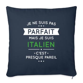 Je ne suis pas parfait mais je suis Italien - Housse de coussin décorative 45 x 45 cm - bleu marine - Devant