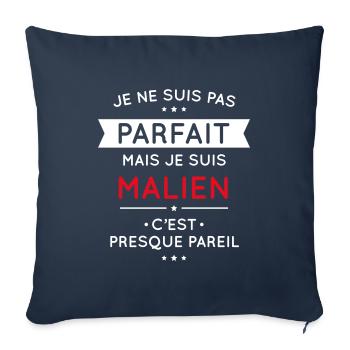 Je ne suis pas parfait mais je suis Malien - Housse de coussin décorative 45 x 45 cm - bleu marine - Devant