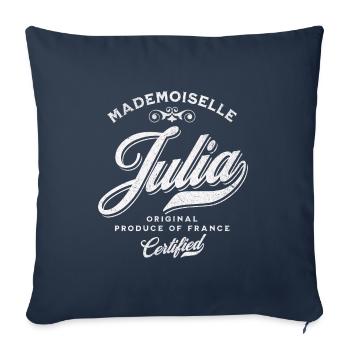 Mademoiselle Julia - Housse de coussin décorative 45 x 45 cm - bleu marine - Devant