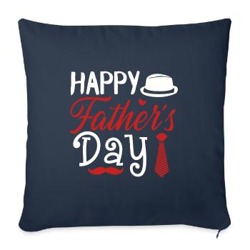 Bonne fête des pères, joyeuse fête des pères - Housse de coussin décorative 45 x 45 cm - bleu marine - Devant