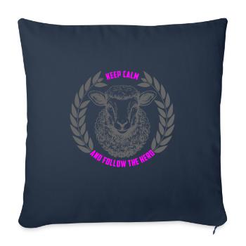 Schaf bleib ruhig und folge der Herde - Sofakissenbezug 45 x 45 cm - Navy - Vorne
