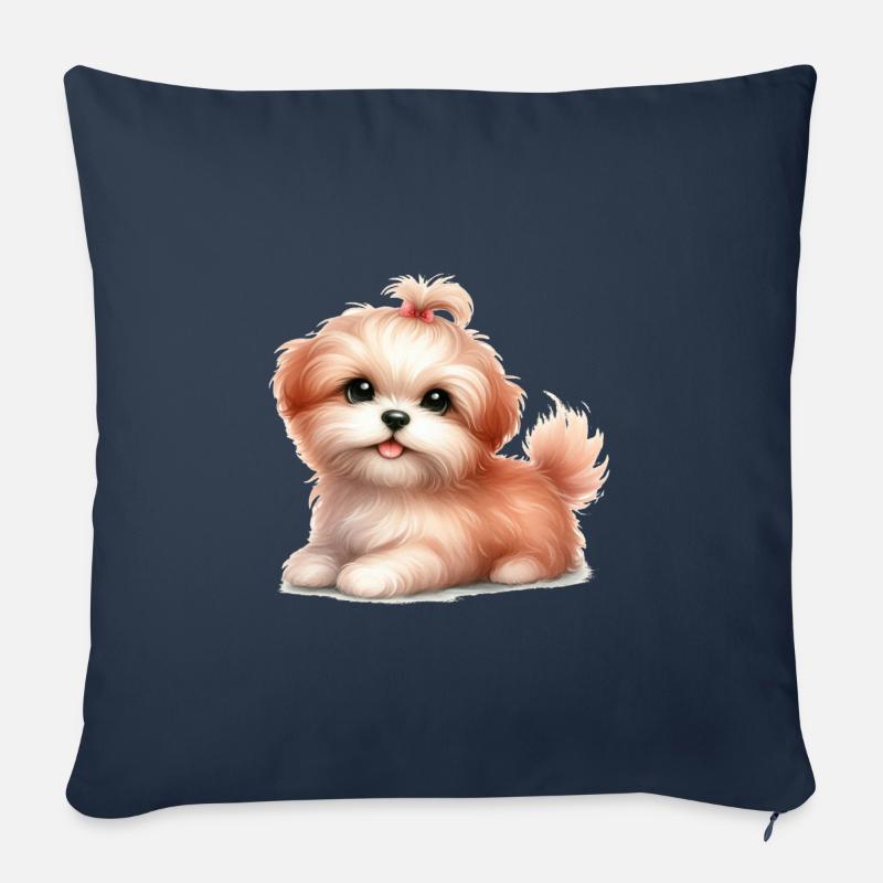 Süßer Hund - Sofakissenbezug 45 x 45 cm - Navy