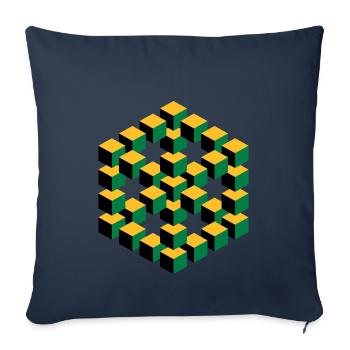 unmögliche Figur Escher Würfel Geometrie Phantasie - Sofakissenbezug 45 x 45 cm - Navy - Vorne