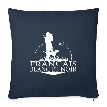FRANCAIS BLANC ET NOIR Chiens de chasse Hunter Wilsigns - Housse de coussin décorative 45 x 45 cm - bleu marine - Devant