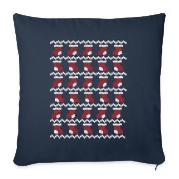 Chandail de Noël laide bottes de Noël - Housse de coussin décorative 45 x 45 cm - bleu marine - Devant