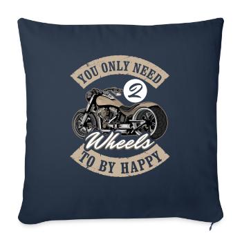Motorrad Motorradfahrer You Only Need Two Wheels - Sofakissenbezug 45 x 45 cm - Navy - Vorne