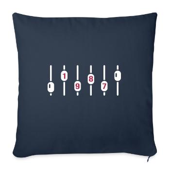1987 Anniversaire Ingénieur du son DJ Disco - Housse de coussin décorative 45 x 45 cm - bleu marine - Devant