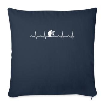 Photographer Photography Heartbeat Tripod Camera Art - Sofa pillowcase 17,3'' x 17,3'' (45 x 45 cm) - navy - Front