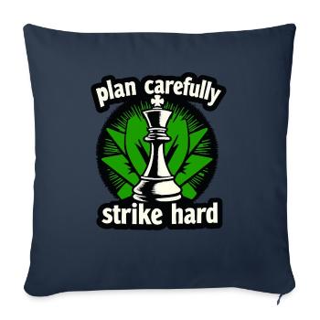 Schach plan carefully strike hard - Sofa pillowcase 17,3'' x 17,3'' (45 x 45 cm) - navy - Front
