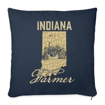 Indiana Farmer Tractor Lover State Map Farming Loc - Sofa pillowcase 17,3'' x 17,3'' (45 x 45 cm) - navy - Front
