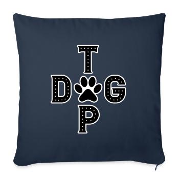 Les couleurs peuvent être modifiées | Top Dog - Meilleur chien TOPDOG - Housse de coussin décorative 45 x 45 cm - bleu marine - Devant