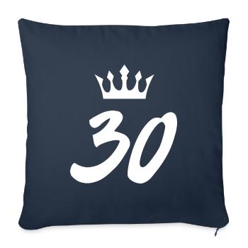 30 Zahl Krone - Sofakissenbezug 45 x 45 cm - Navy - Vorne