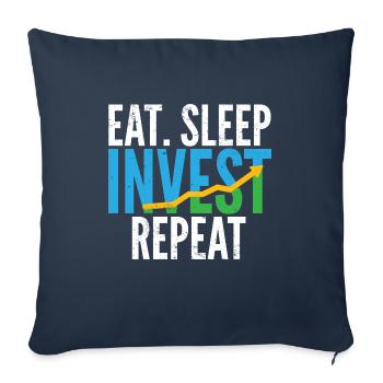 Investment Investor I Trading Eat Sleep Invest - Sofa pillowcase 17,3'' x 17,3'' (45 x 45 cm) - navy - Front