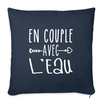 En Couple avec Eau, cadeau Fans de Eau - Housse de coussin décorative 45 x 45 cm - bleu marine - Devant