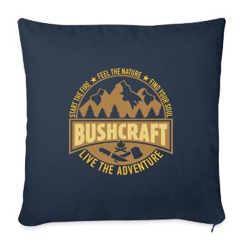 Bushcraft - Vivez l'aventure Cadeau Bushcrafter - Housse de coussin décorative 45 x 45 cm - bleu marine - Devant