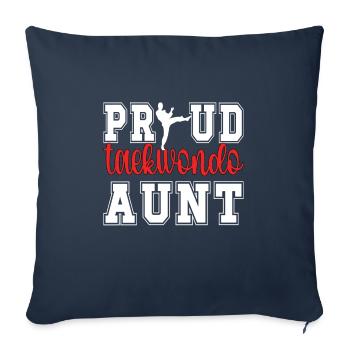 Fier Taekwondo Tante Taekwondo Tante Cadeau - Housse de coussin décorative 45 x 45 cm - bleu marine - Devant