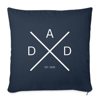 Cadeau de fête des pères Dad Est. 2022 - Housse de coussin décorative 45 x 45 cm - bleu marine - Devant