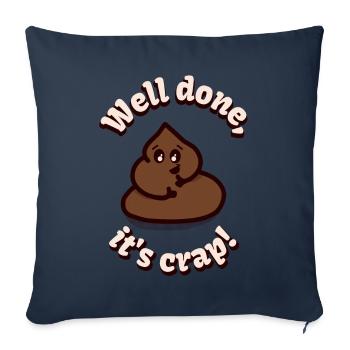 Bravo, c’est de la merde ! - Housse de coussin décorative 45 x 45 cm - bleu marine - Devant