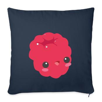 framboise douce - Housse de coussin décorative 45 x 45 cm - bleu marine - Devant