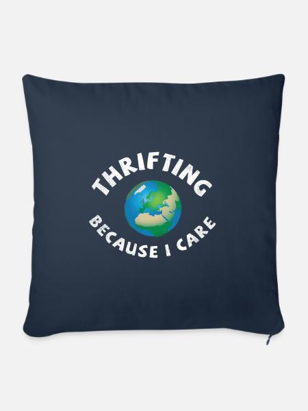 Thrifting. Because I care. - Sofakissenbezug 45 x 45 cm - Navy