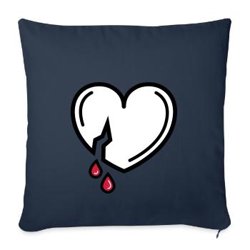 Amour sanglant - Housse de coussin décorative 45 x 45 cm - bleu marine - Devant