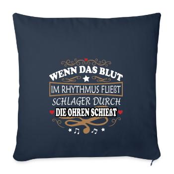 Schlagerparty Schlager Volksmusik Feiern Party - Sofakissenbezug 45 x 45 cm - Navy - Vorne