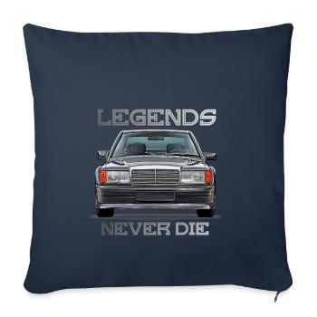 Les légendes de la W201 190E ne meurent jamais - Housse de coussin décorative 45 x 45 cm - bleu marine - Devant