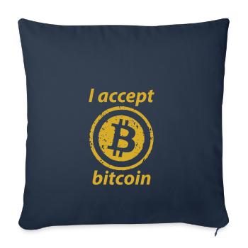 Bitcoin / cryptocurrency / gold / money / gift - Sofa pillowcase 17,3'' x 17,3'' (45 x 45 cm) - navy - Front