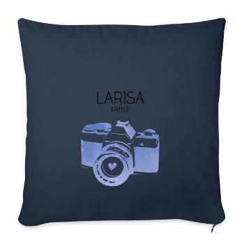 Larisa, Grèce - Housse de coussin décorative 45 x 45 cm - bleu marine - Devant