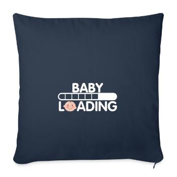 Chargement bébé - Housse de coussin décorative 45 x 45 cm - bleu marine - Devant