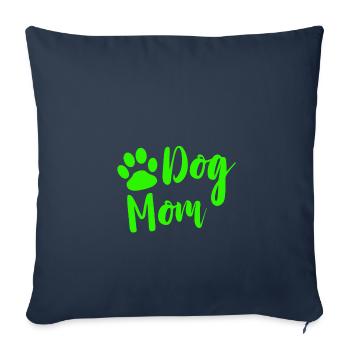 Dog mom with paw in green as a gift - Sofa pillowcase 17,3'' x 17,3'' (45 x 45 cm) - navy - Front