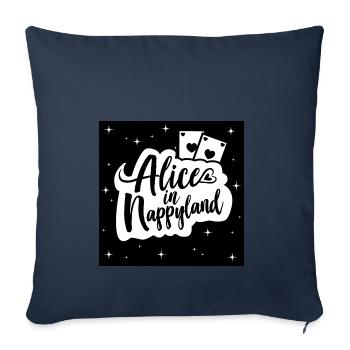 Alice au Nappyland 1 - Housse de coussin décorative 45 x 45 cm - bleu marine - Devant