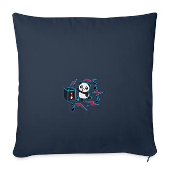 dancing panda - Sofa pillowcase 17,3'' x 17,3'' (45 x 45 cm) - navy - Front