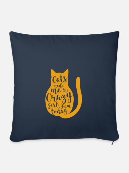 Katzen haben mich dazu gemacht Geschenk Haustier - Sofakissenbezug 45 x 45 cm - Navy