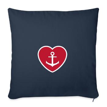 Heart with anchor - anchor with heart - Sofa pillowcase 17,3'' x 17,3'' (45 x 45 cm) - navy - Front