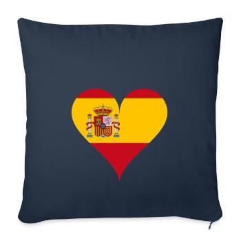Herz Spanische Flagge Spanien Fan - Sofakissenbezug 45 x 45 cm - Navy - Vorne