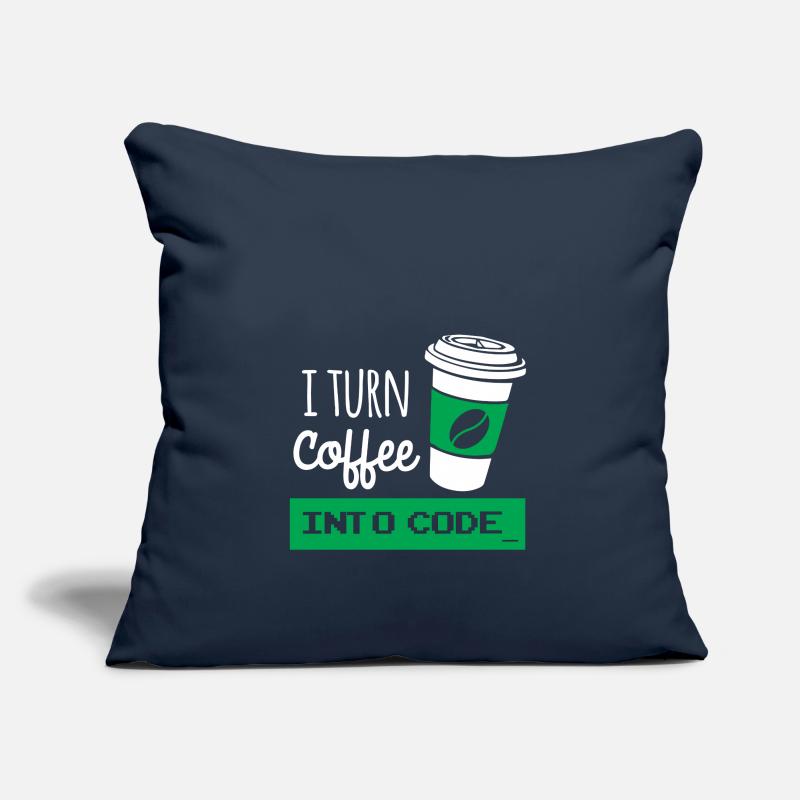 I turn coffee into developer code Sofa pillowcase 17,3'' x 17,3'' (45 x 45 cm)
