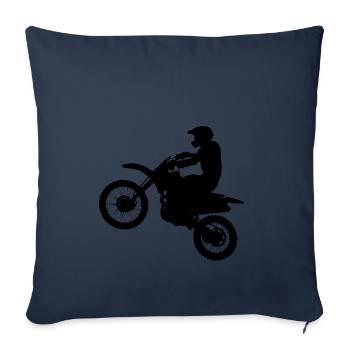 Motorcross - Housse de coussin décorative 45 x 45 cm - bleu marine - Devant