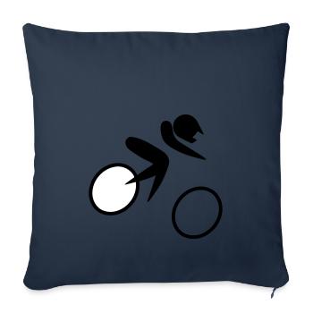 Gelände Fahrradrennen - Sofakissenbezug 45 x 45 cm - Navy - Vorne