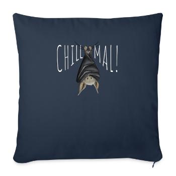 Chill Mal gemütlich rumhängende Fledermaus - Sofakissenbezug 45 x 45 cm - Navy - Vorne