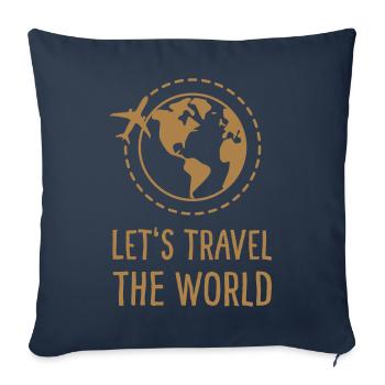 Let's Travel the World - Sofakissenbezug 45 x 45 cm - Navy - Vorne