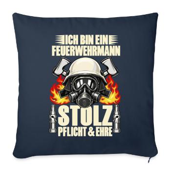 Ich bin ein Feuerwehrmann – Stolz, Pflicht & Ehre - Sofakissenbezug 45 x 45 cm - Navy - Vorne