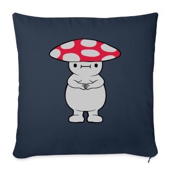 Champignon sucré épais - Housse de coussin décorative 45 x 45 cm - bleu marine - Devant