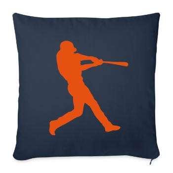 baseball bat strikes silhouette - Sofa pillowcase 17,3'' x 17,3'' (45 x 45 cm) - navy - Front