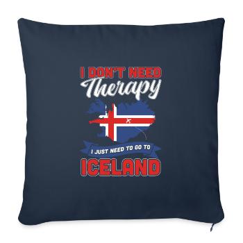 Islande - Housse de coussin décorative 45 x 45 cm - bleu marine - Devant